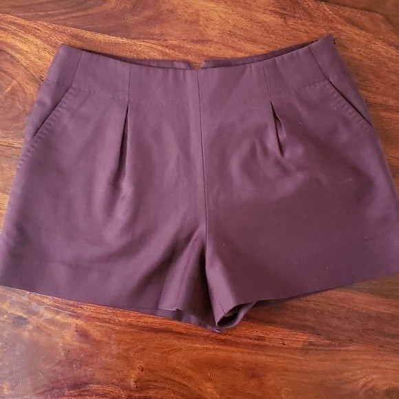 TED BAKER LONDON Tailored Shorts Purple Eggplant Wool Crepe - Picture 7 of 14